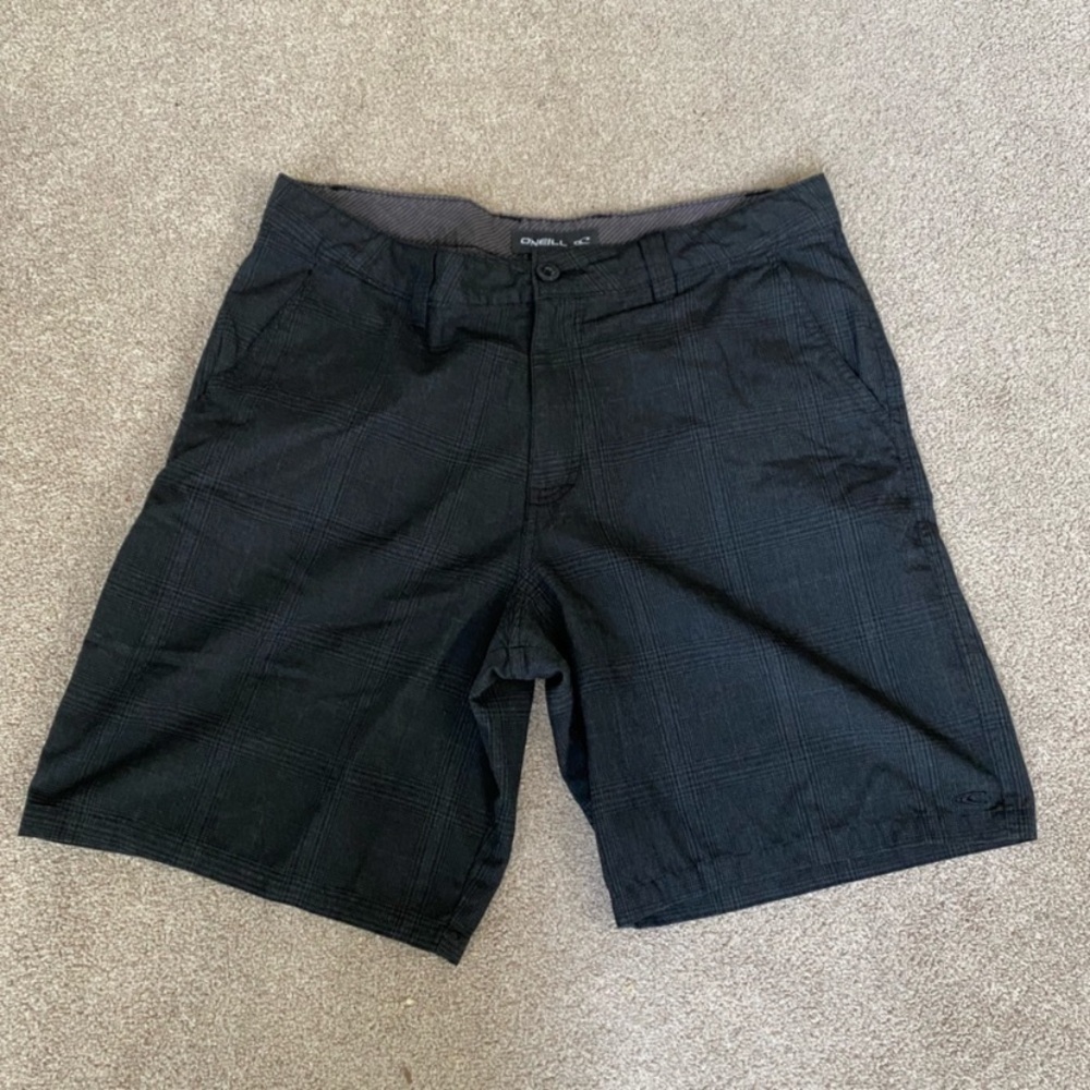 O’Neill Charcoal Grey Plaid Shorts Size 36